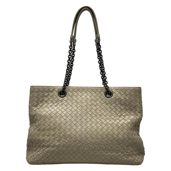 Auth BOTTEGA VENETA Intrecciato - Gray Leather B********* Tote Bag - Picture 1 of 16